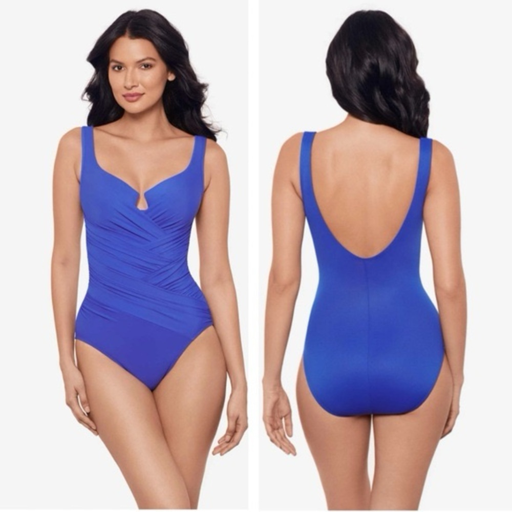 Miraclesuit Escape Gandolf Ruched Swimsuit Shaping Control Minimize Delphine 12
